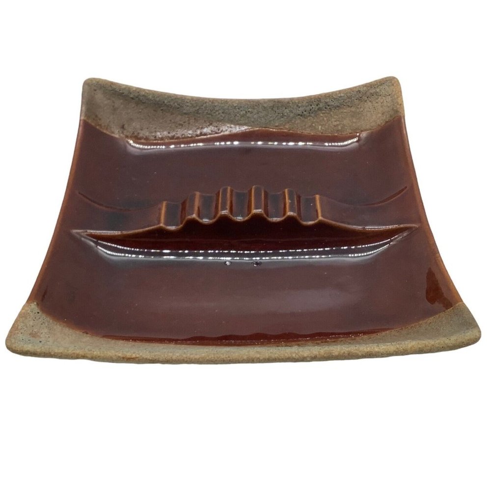 Royal Haegar Brown Earth Art Pottery Vintage Ashtray